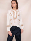 BLOUSE BLANCHE ET CAMEL NILLA