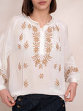 BLOUSE BLANCHE ET CAMEL NILLA