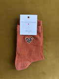 CHAUSSETTES PAILLETÉES À COEUR LÉOPARD